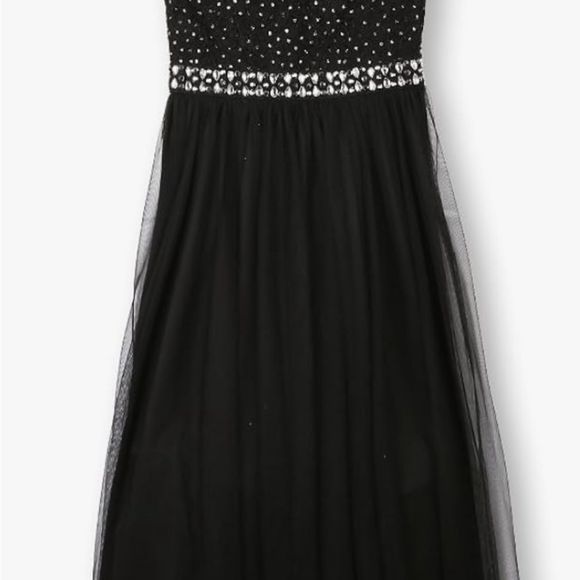 Speechless Kids Girls Black High Neck Romper Maxi Walk-Through Party Dress, 16 - Picture 1 of 6